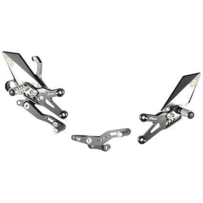 Ensemble de liaisons de frein réglable avec des repousses de bases à pied fixe Honda CBR1000R 2008-2019