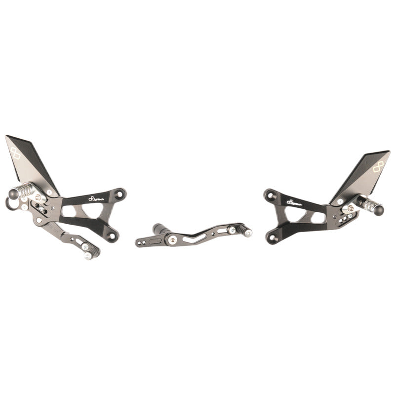 Ensemble de liaisons de frein réglable avec des repousses de bas de page fixes Yamaha R6 2008-2016