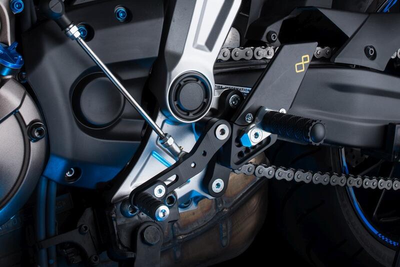 Ensemble de liens de frein réglable avec les repousses de bas de pied fixes Yamaha MT-07 2014+