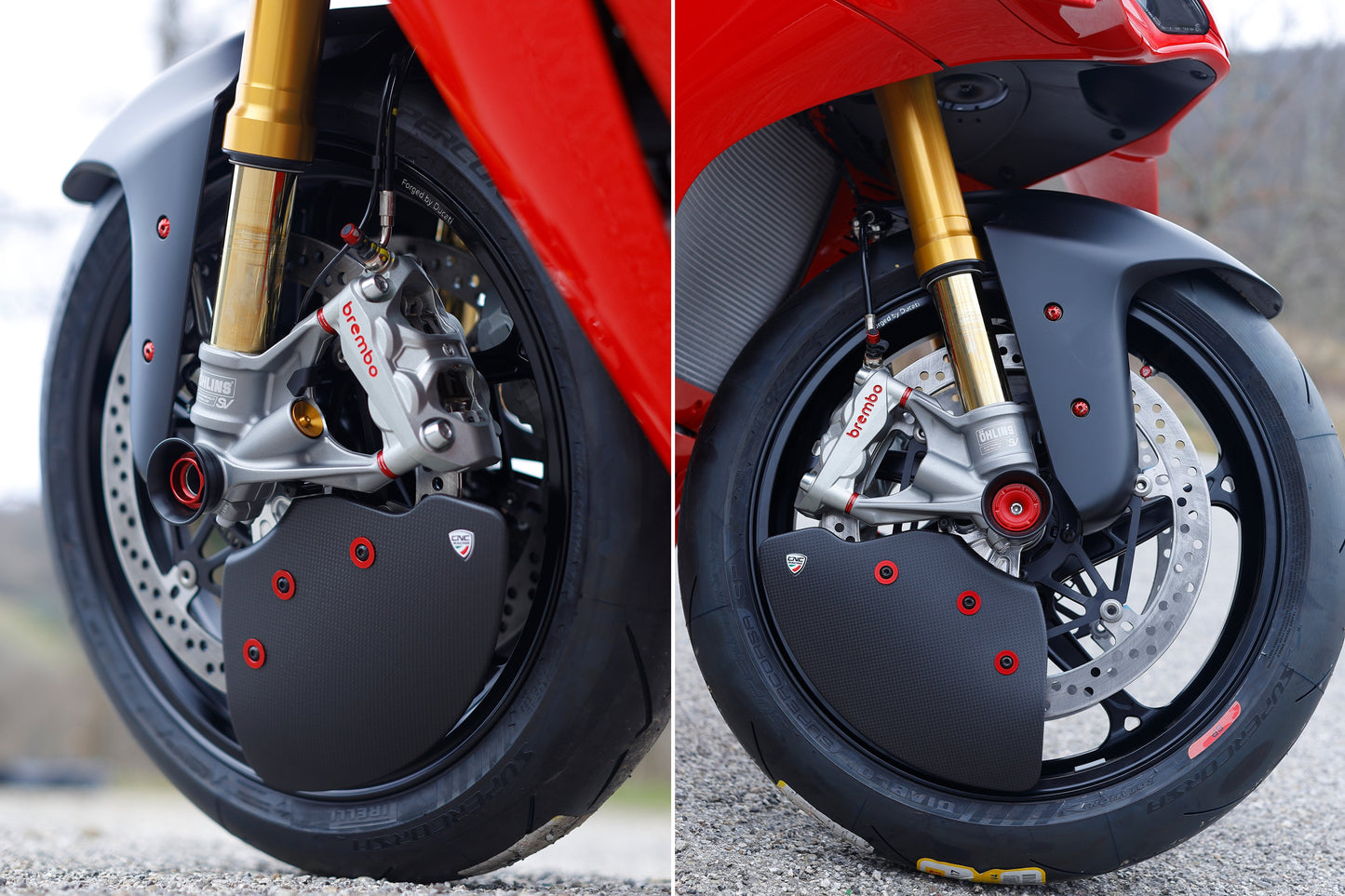 Remklauw Spacer Kit (4 st.) Ducati Multistrada 1260 Enduro Pro (2019) rood gemonteerd