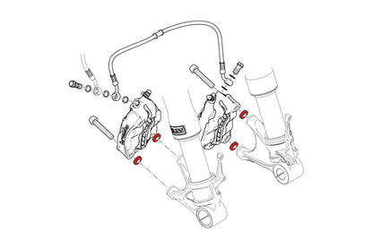 Remklauw Spacer Kit (4 st.) Ducati Panigale V4 R (2019-2020) technische tekening onderdeel