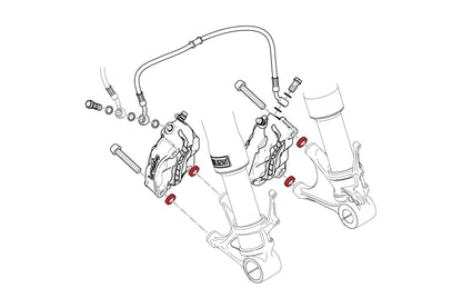 Remklauw Spacer Kit (4 st.) Ducati Streetfighter V4 (2025+)