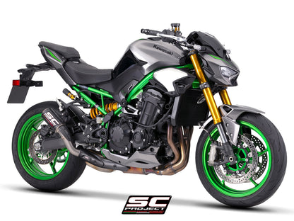 CR-T carbon uitlaatdemper (EURO5+) met carbon heelguard en carbon hitteschild Kawasaki Z900 (2025+)