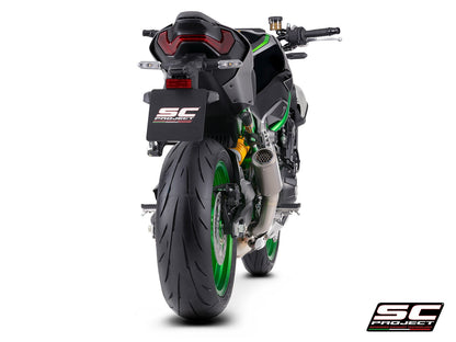 CR-T titanium uitlaatdemper (EURO5+) met carbon heelguard en carbon hitteschild Kawasaki Z900 (2025+)