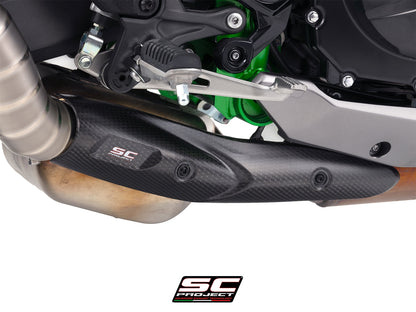 CR-T M2 Ti-Carbon carbon-titanium uitlaatdemper (EURO5+) met carbon hitteschild Kawasaki Z900 (2025+)