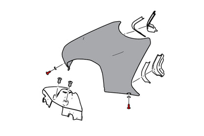 CNC Racing KV316 tankcover boutenset Panigale V4 voorbeeld montage
