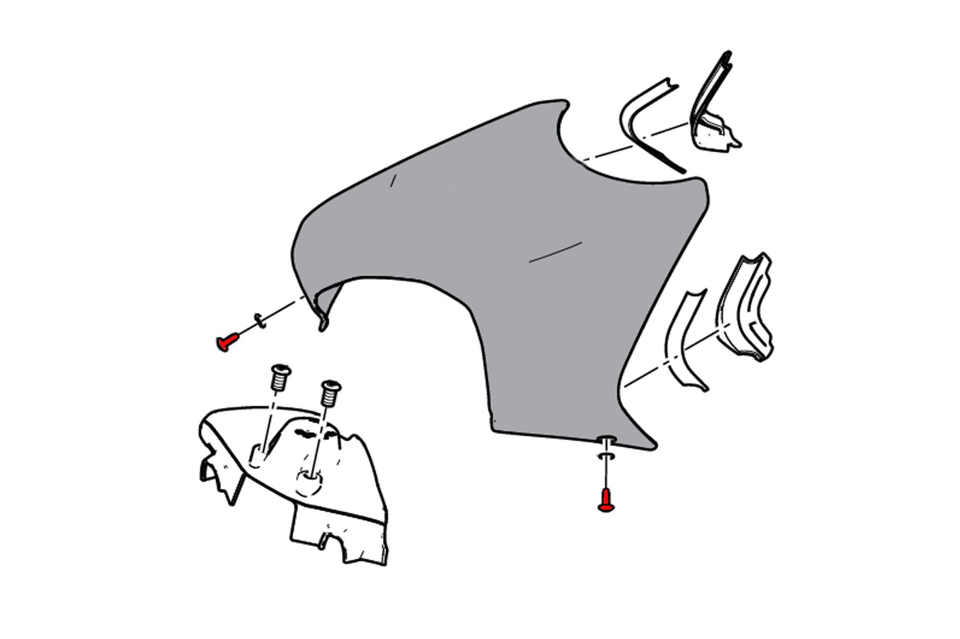 Boutenset voorste tankcover (accubakdeksel) Ducati Panigale V4 Tricolore (2025+)