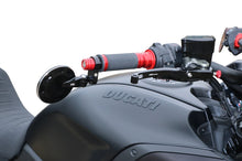 Stuurgewichtset 'Mini' CNC Racing Ducati Multistrada V4 Rally (2023-2024) rood gemonteerd in combinatie met CNC Racing bar-end spiegels en handvatten