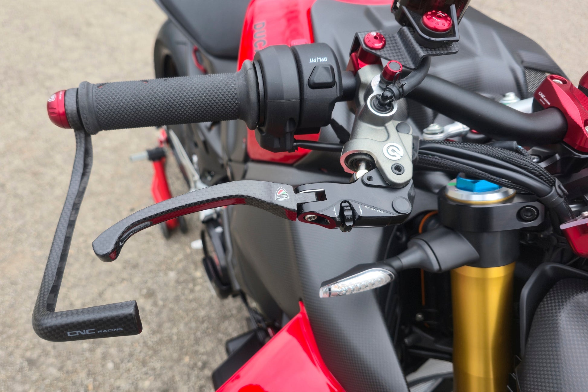 Carbon opklapbare remhendel - met horizontale verstelknop Ducati Diavel Strada (2013-2015)