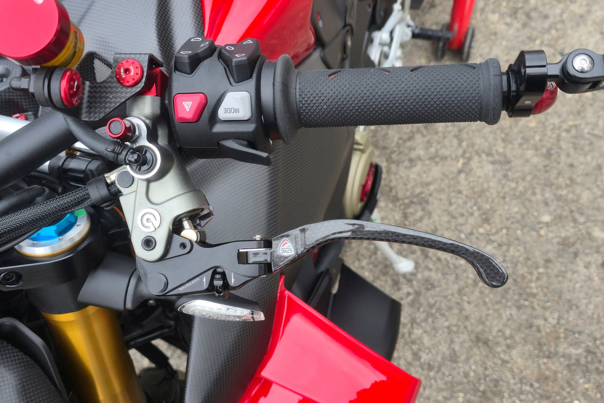 Carbon opklapbaar koppelingshendel - met horizontale verstelknop Ducati Panigale V4S (2027+)