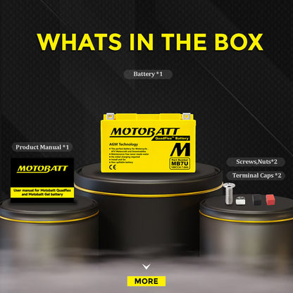 MotoBatt MB7U SLA Batterie 12V / 7AH / 100CCA (7,4AH 20HR / 324PHCA)