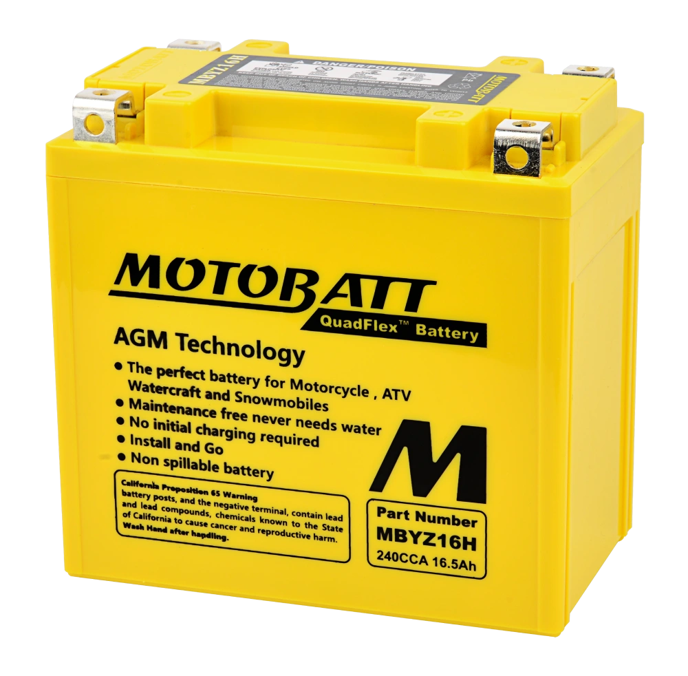 MotoBatt Mbyz16h SLA Battery 12V / 16.5AH / 240CCA (17.5AH 20HR / 487PHCA)