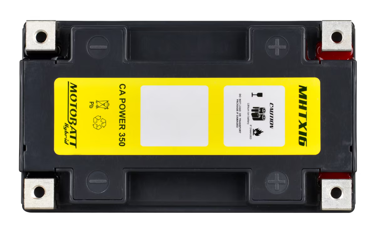 MotoBatt MHTX16 Hybrid Lithium-La Battery 12V / 350CCA (10AH / 16.5AH PB EQ / 500PHCA)
