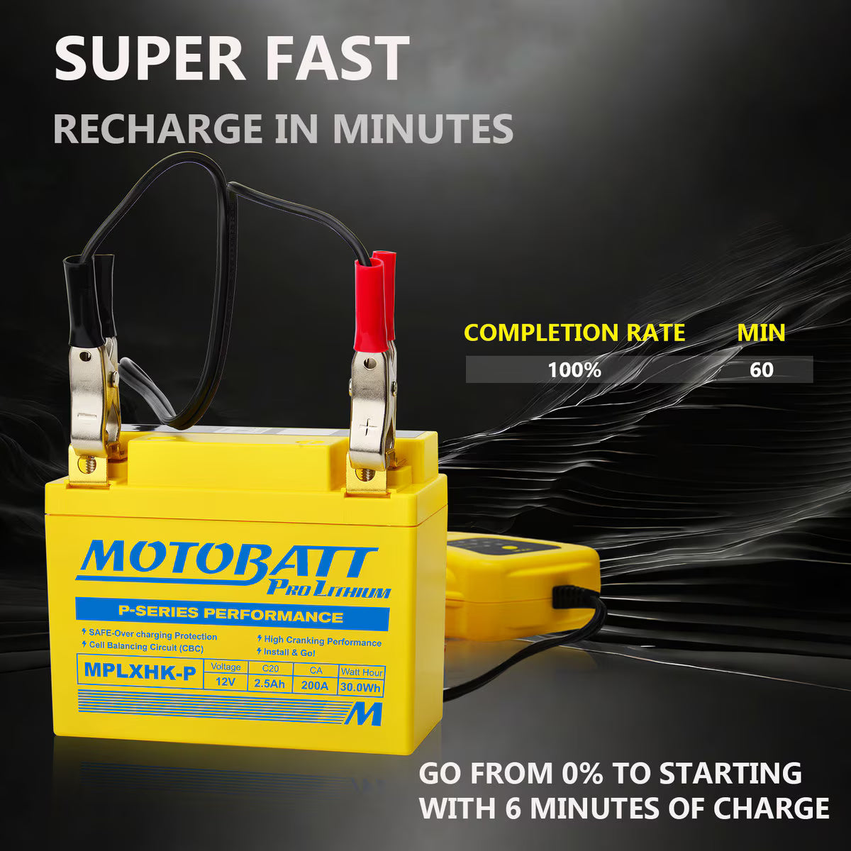 MotoBatt MPLXHK-P Pro Batterie Lithium 12V / 165CCA (2,2AH)