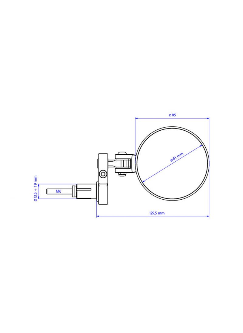 Bar-end Mirror Rocket Left Side Black-Silver - Folding