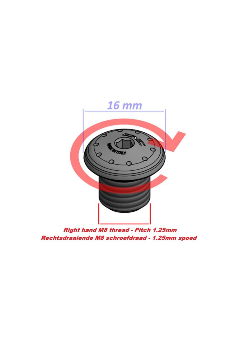 Mirror Blanking Plug M8 Right hand thread Aprilia Tuono V4 (2025+)