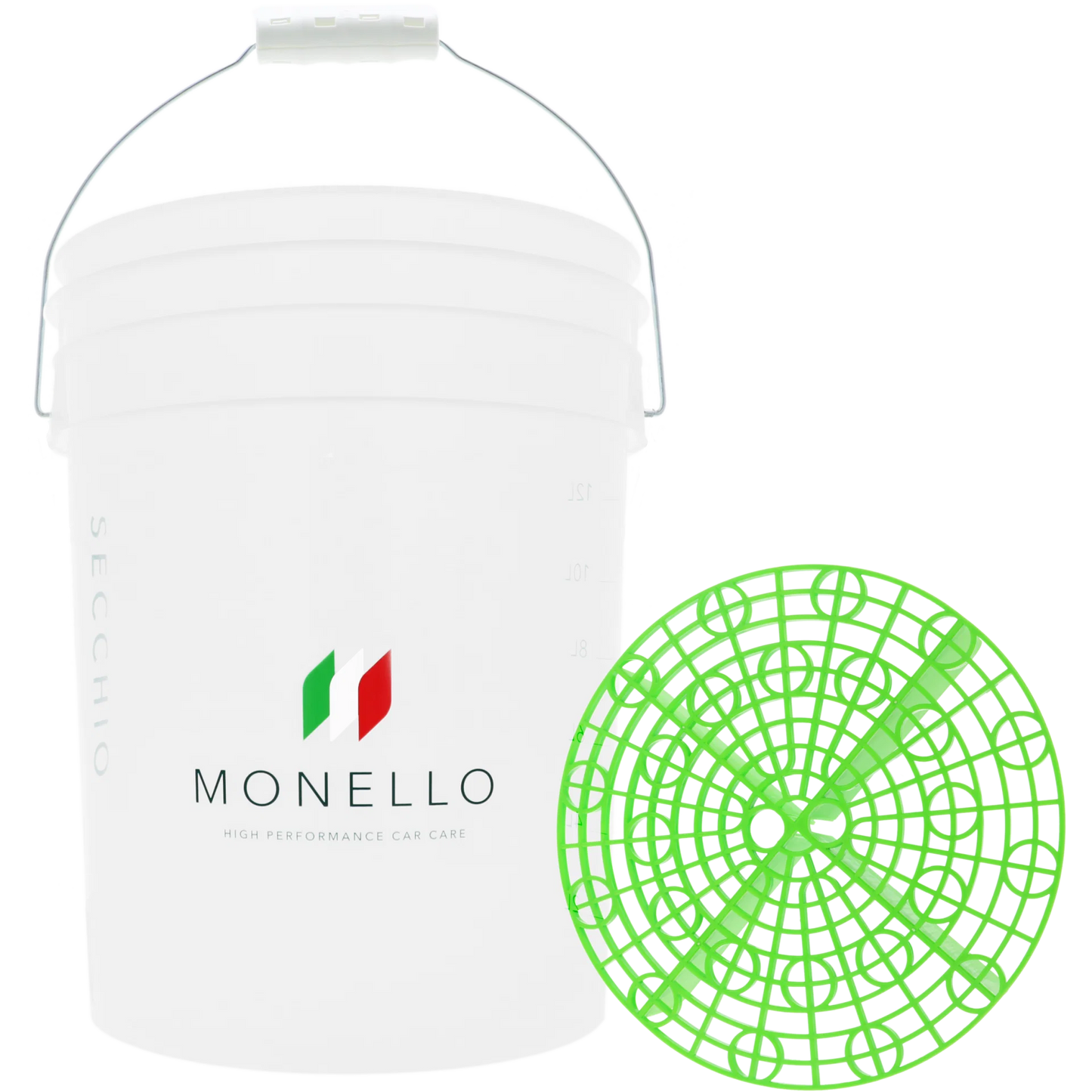 Monello Secchio Detailing Bucket 20L – Wash, Rinse & Wheels (met grit guard)