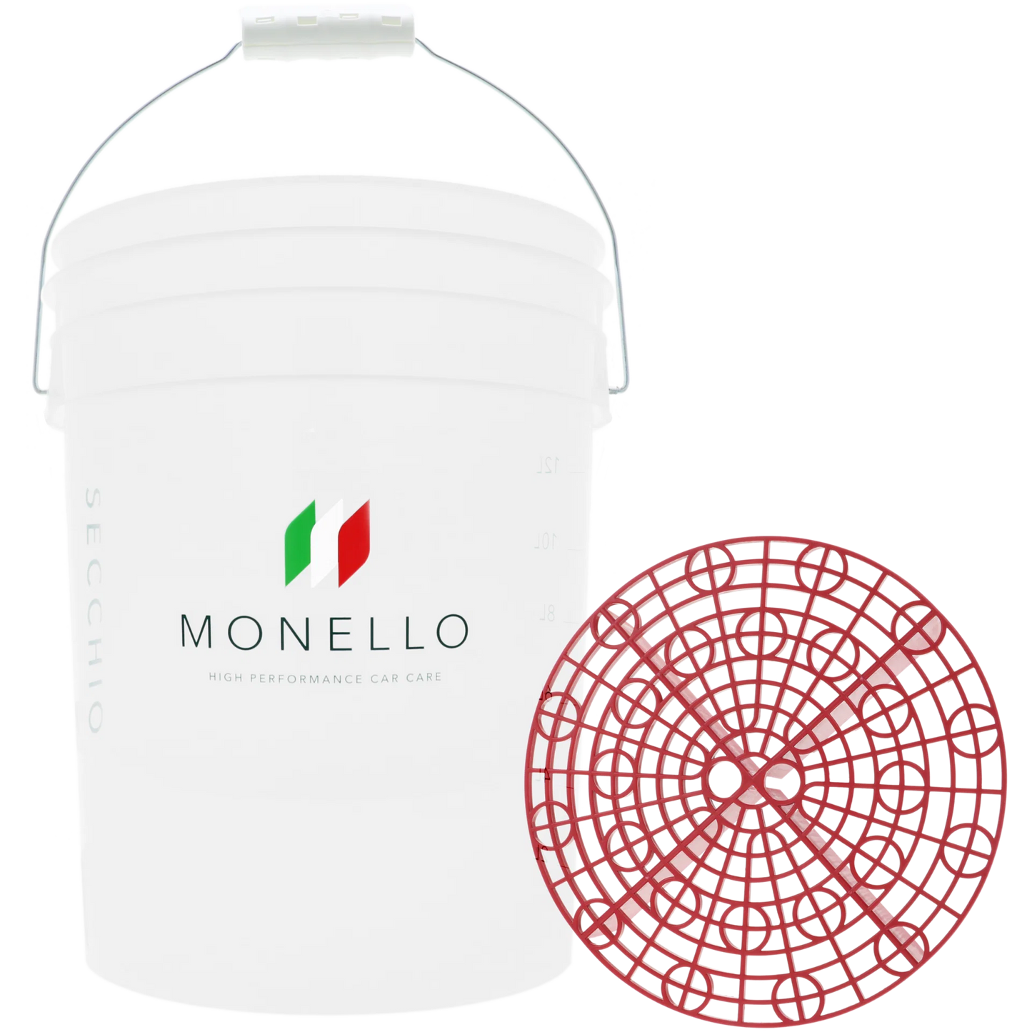 Monello Secchio Detailing Bucket 20L – Wash, Rinse & Wheels (met grit guard)