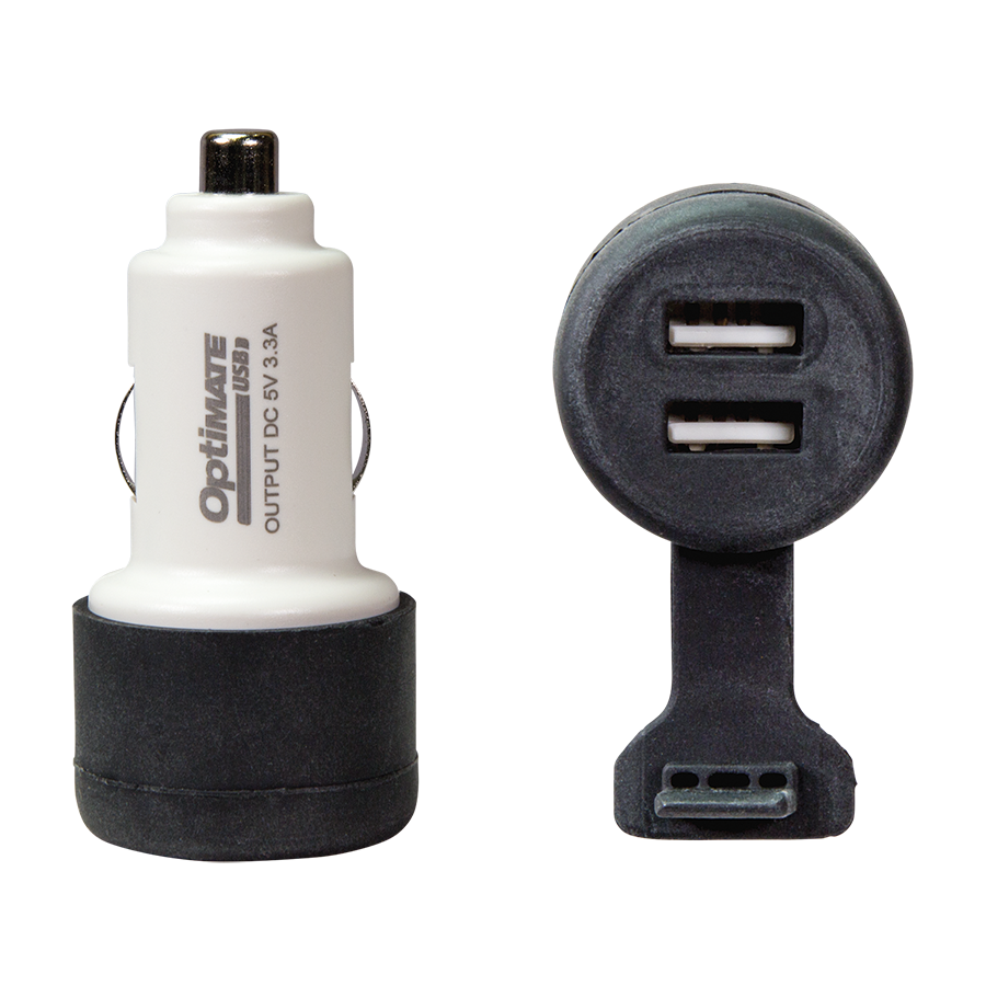 OptiMate O-106 USB-duolader – auto/DIN naar 2x USB-A – plug & play – 16W