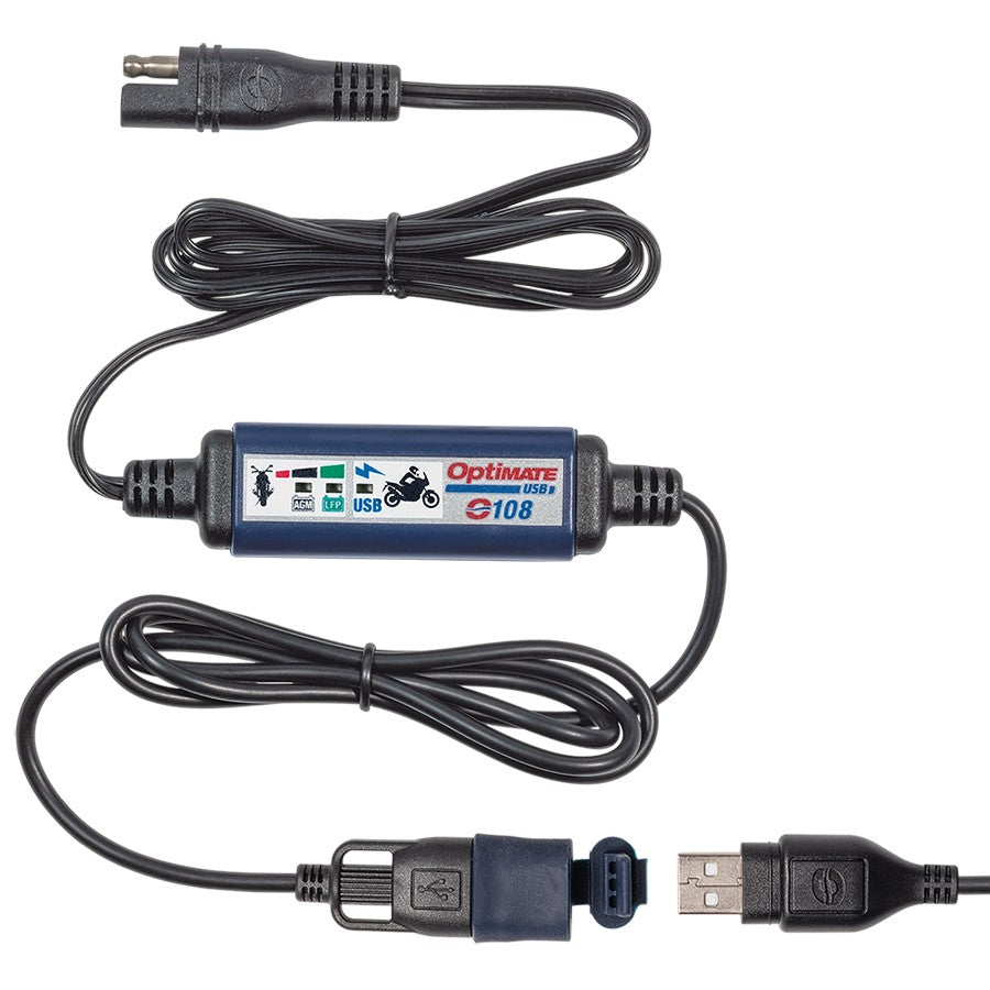 OptiMate O-108 USB-lader – SAE naar 1x USB-A – vaste montage – 16W
