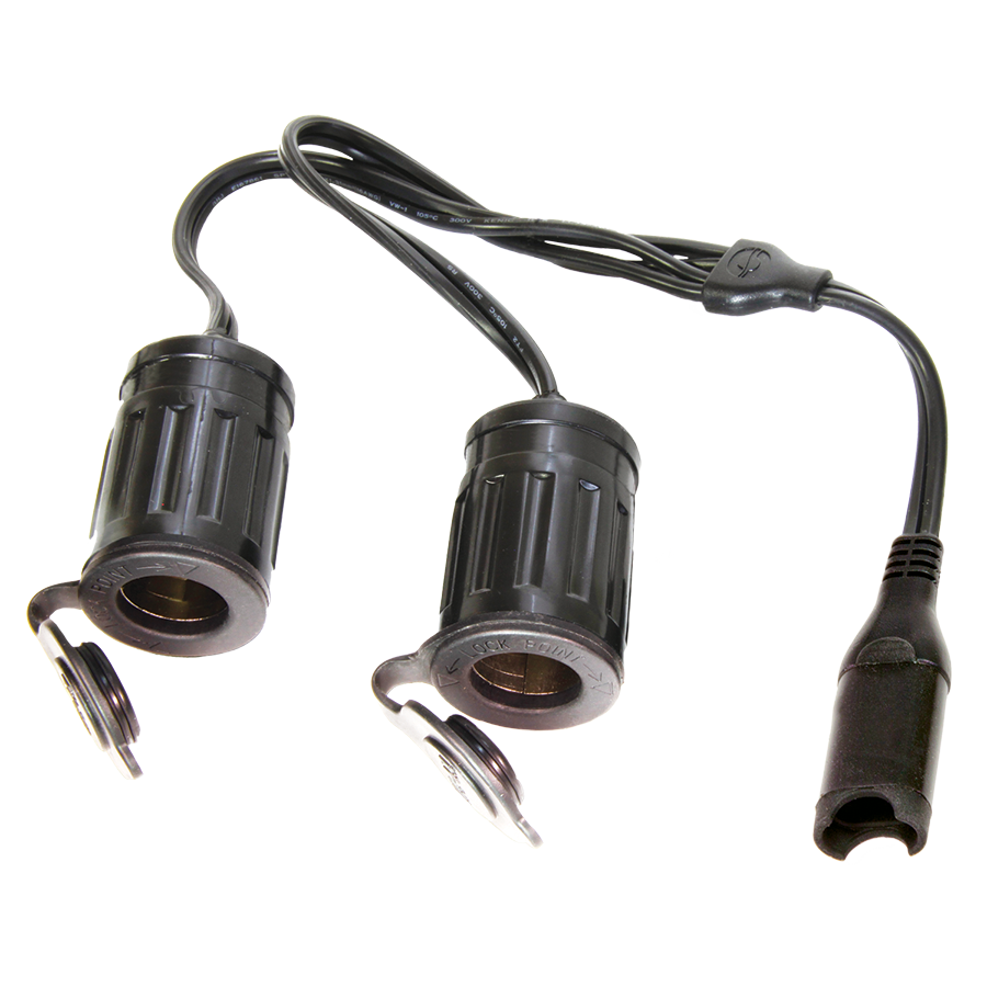 OptiMate O-26 dubbele socket adapter  –  AUTO Ø22 > SAE  –  13A max