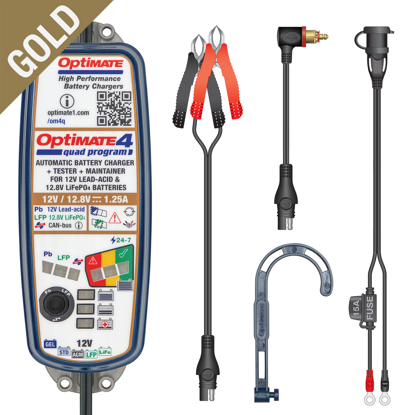 OptiMate 4 Quad Program PREMIUM acculader