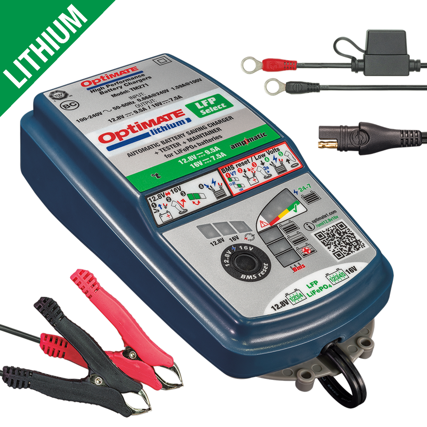 OptiMate Lithium LFP Select lithium acculader