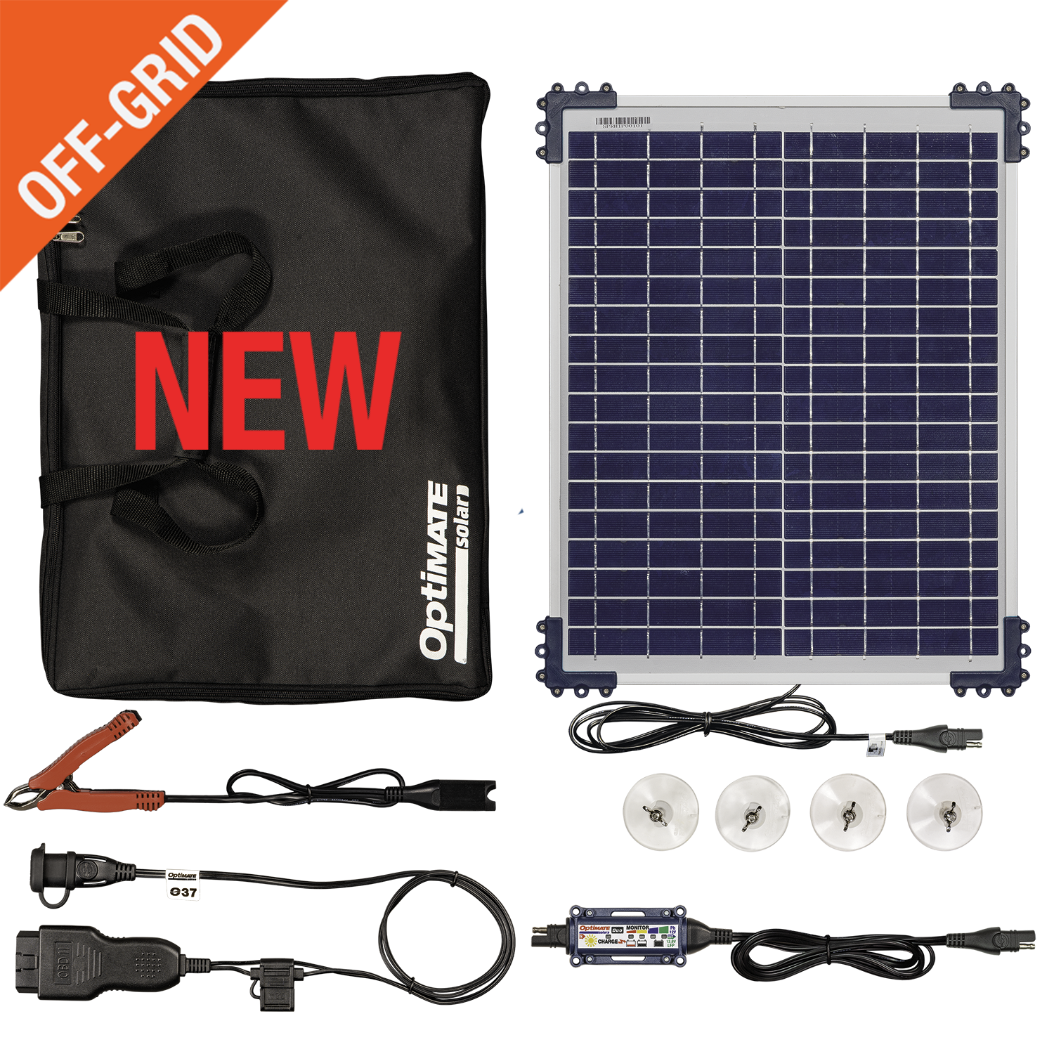 OptiMate Solar DUO autokit met 20W zonnepaneel