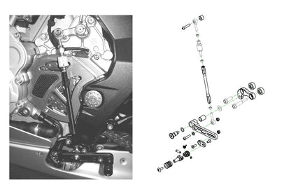 Ombouwkit GP-schakeling (reverse shift) voor CNC Racing remschakelsets MV Agusta
