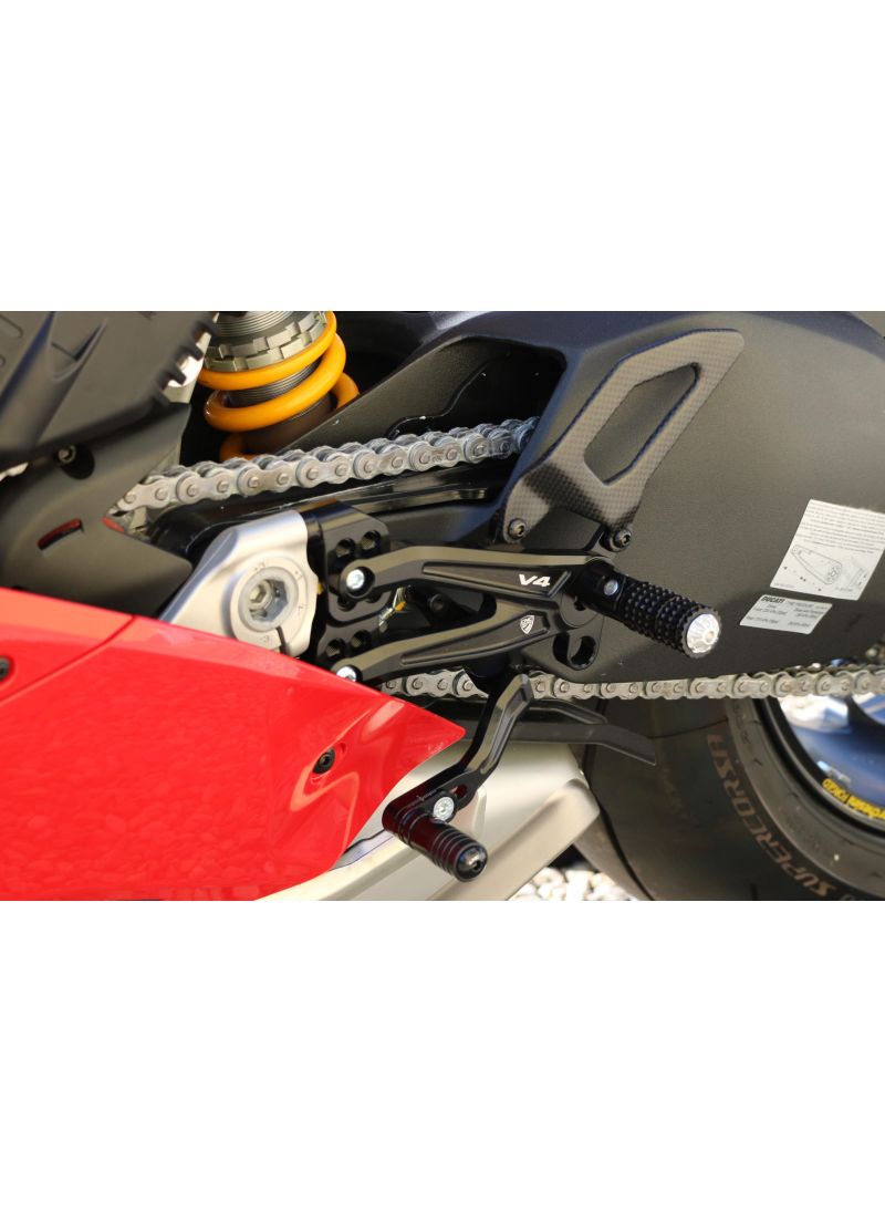 Adjustable rear set RPS EASY for Ducati Panigale V4R with road and reverse shift
