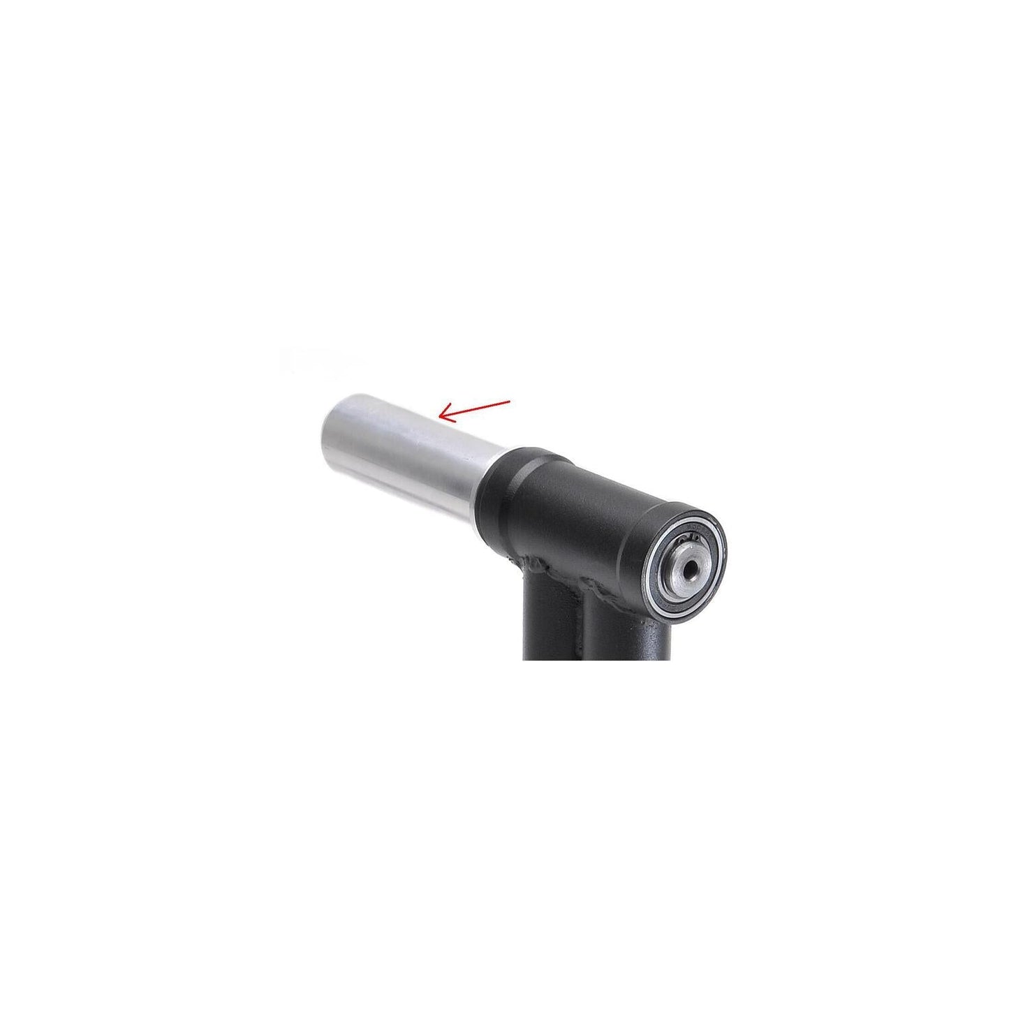 Lightech enkelzijdige paddockstand staal incl. 28,4mm pen Honda VFR800F (1998-2001) detailfoto achteraspen in paddockstand