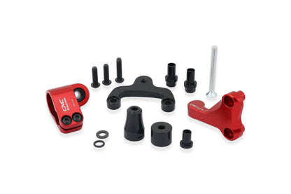 CNC Racing stuurdemper voor Ducati Monster 950 950SP rood overzicht met onderdelen