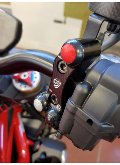 Right handlebar switch Pramac - OEM and RCS Brembo brake master cylinder Ducati Hypermotard 1100 EVO (2010-2012)