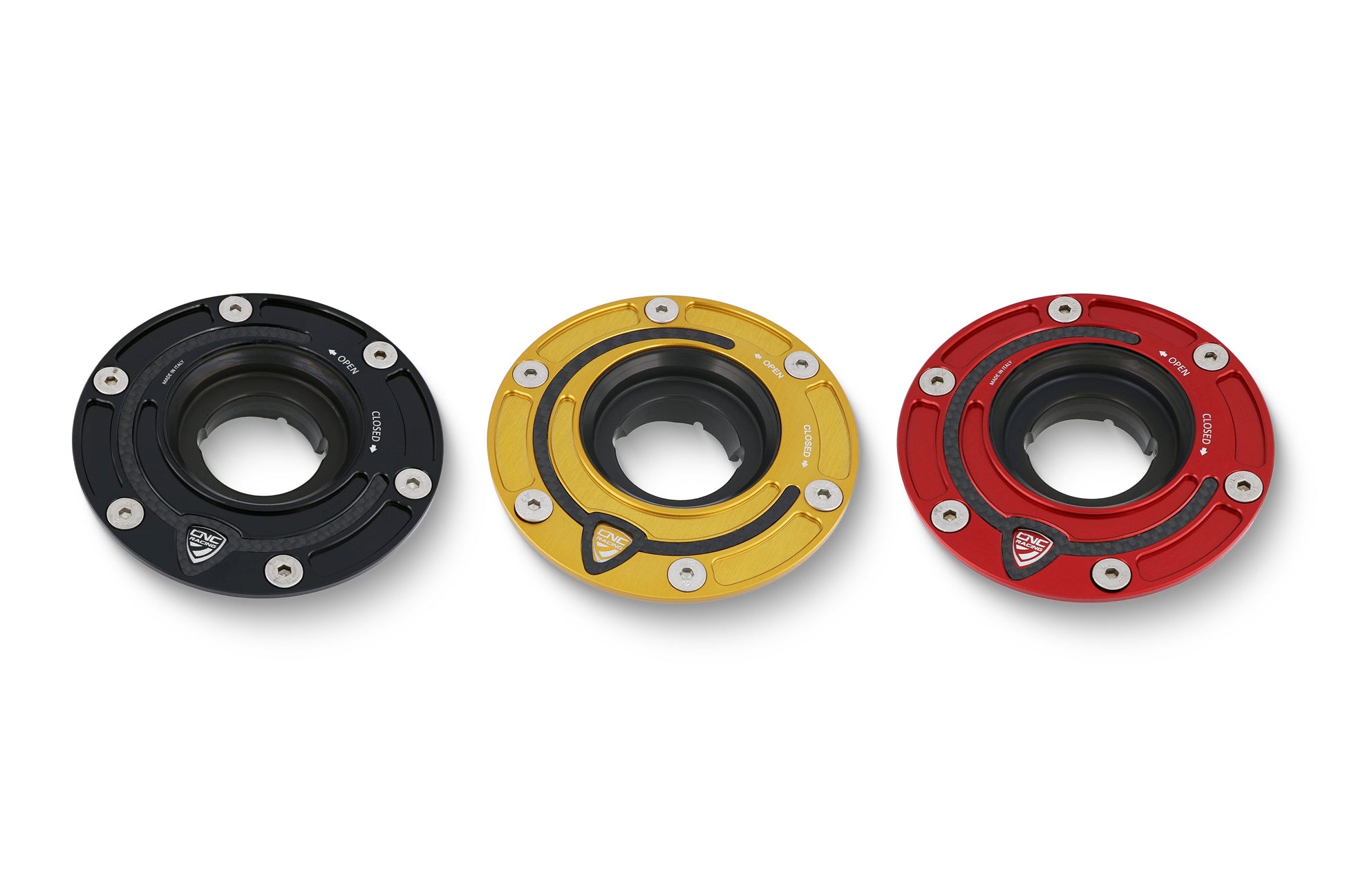Tankdop buitenrand Carbonio Triumph Street Triple R (2013-2016) beschikbare kleuren zwart rood en goud