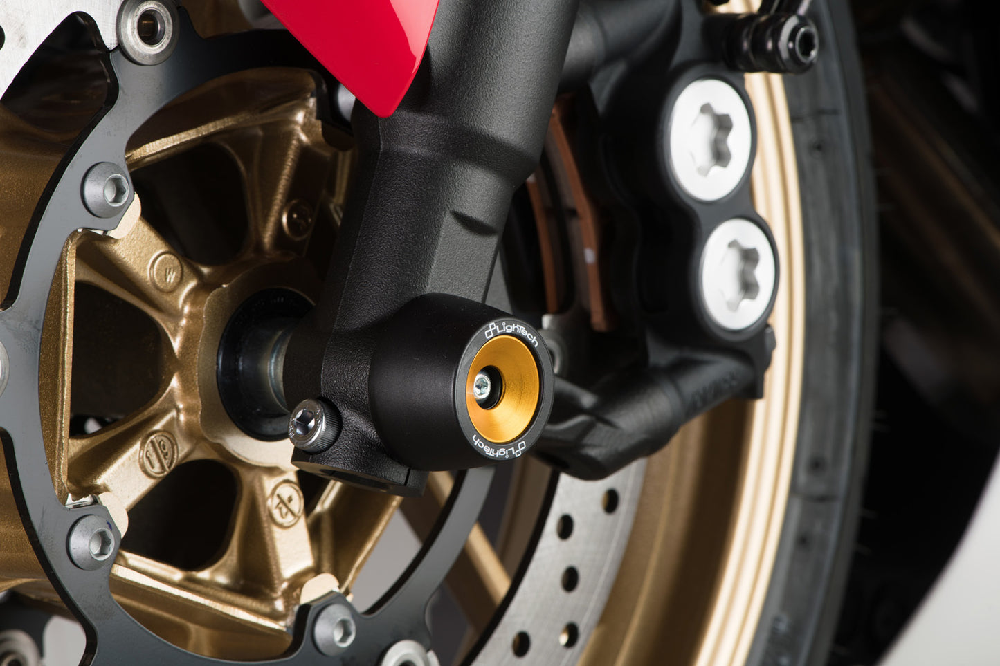 Outletdeal: Lightech voorwielas sliders blauw Yamaha MT-09 / Tracer 900 / XSR900 (2013-2020)