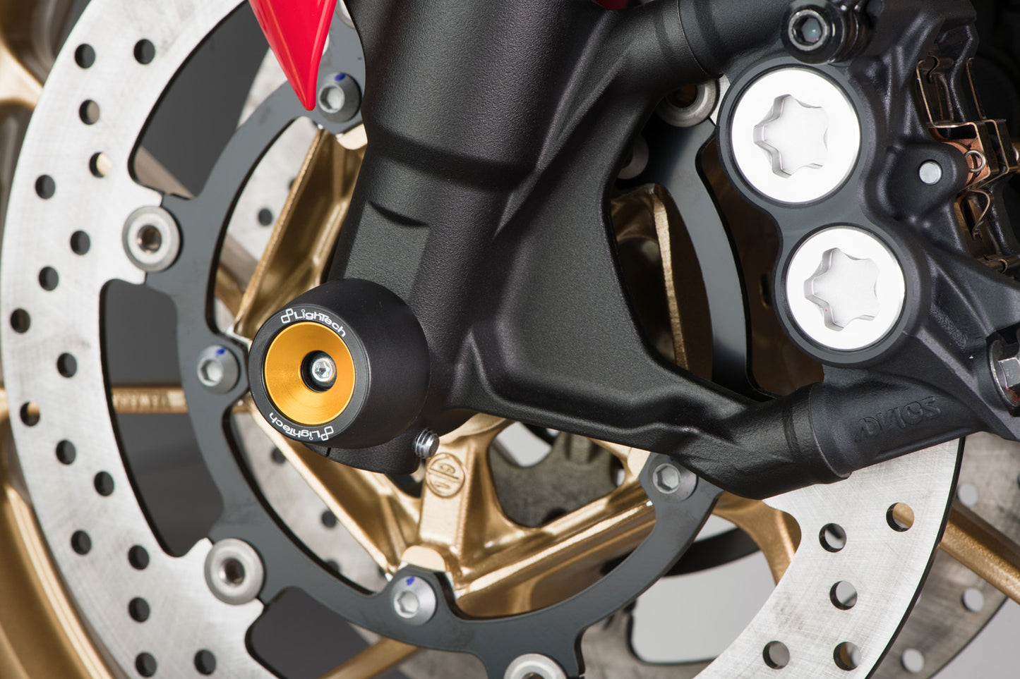 Outletdeal: Lightech voorwielas sliders blauw Yamaha MT-09 / Tracer 900 / XSR900 (2013-2020)