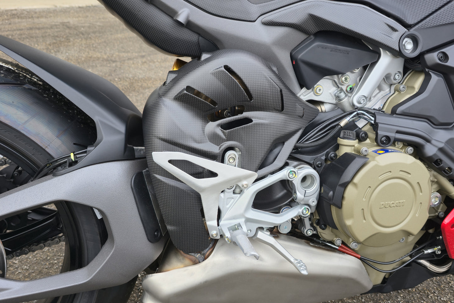 Uitlaatbochten hitteschild mat carbon Ducati Streetfighter V4 S (2025+)