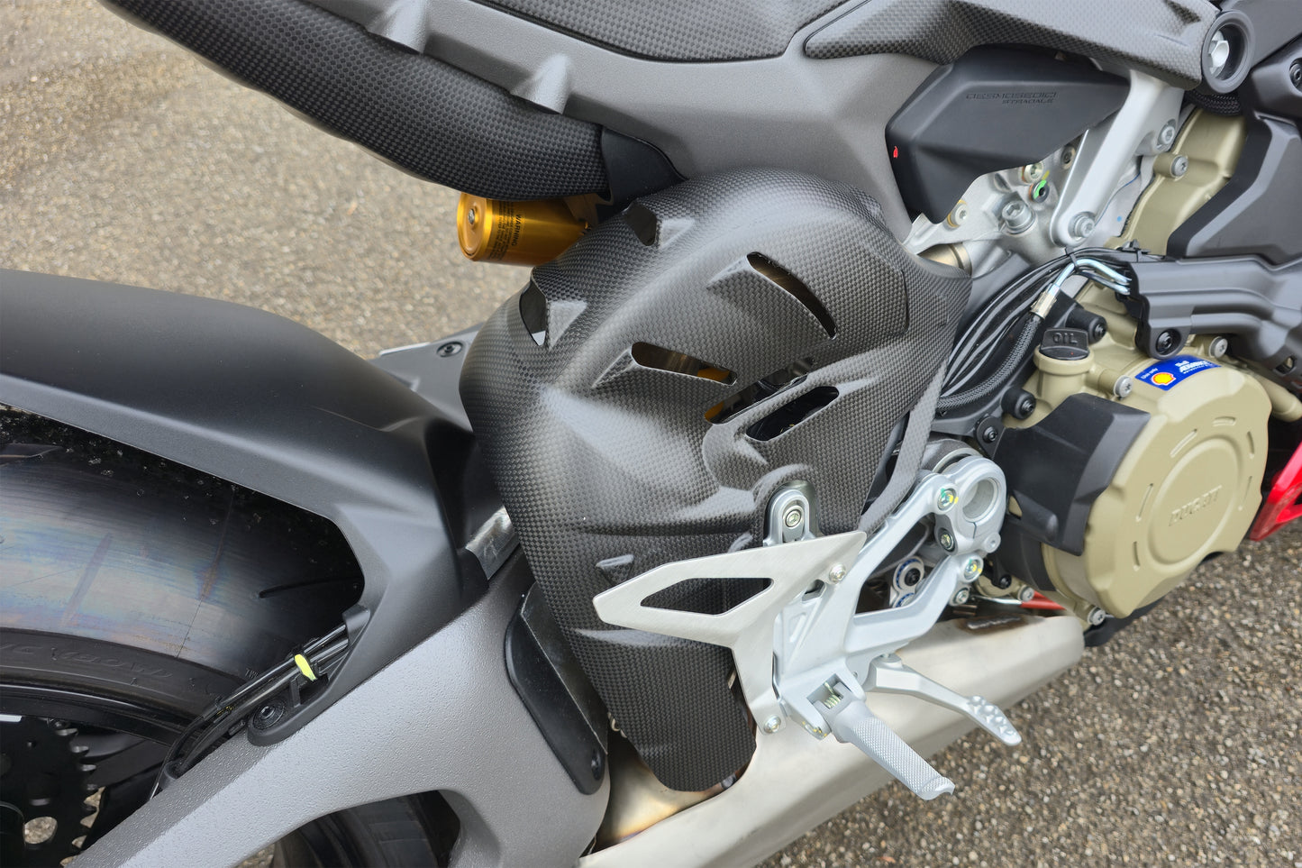 Uitlaatbochten hitteschild mat carbon Ducati Streetfighter V4 S (2025+)