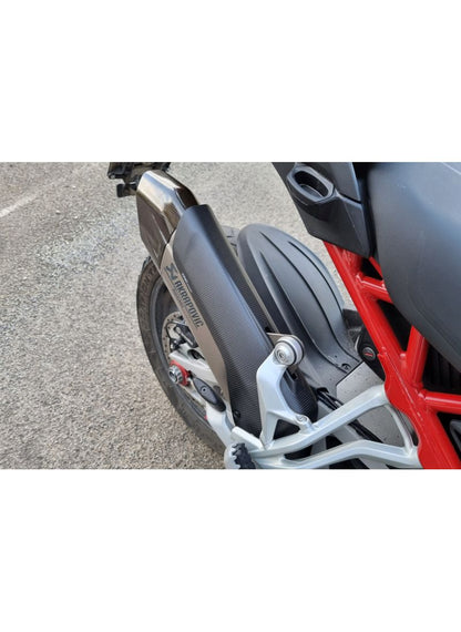 Carbon uitlaat hitteschild voor Akrapovic slip-on uitlaat einddemper Ducati Multistrada V4 / V4S 2021+