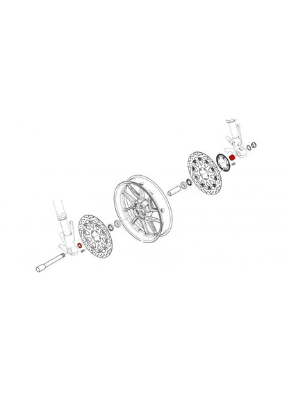 Voorwiel Afstandsbussen Set Ducati Hypermotard 1100S (2007-2009)