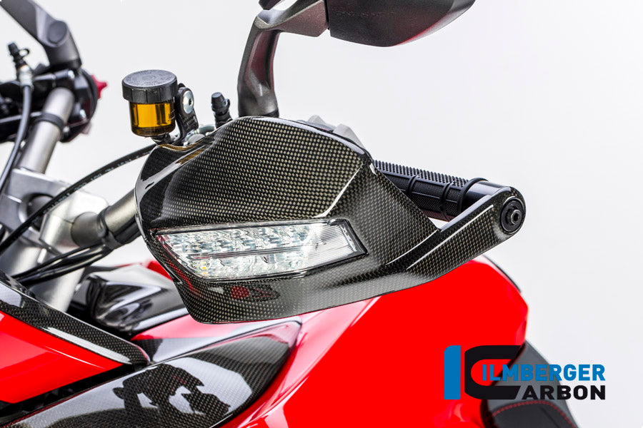 Handkap handbeschermer met montagepunten knipperlichten links glanzend carbon Ducati Multistrada 950S (2019-2021)