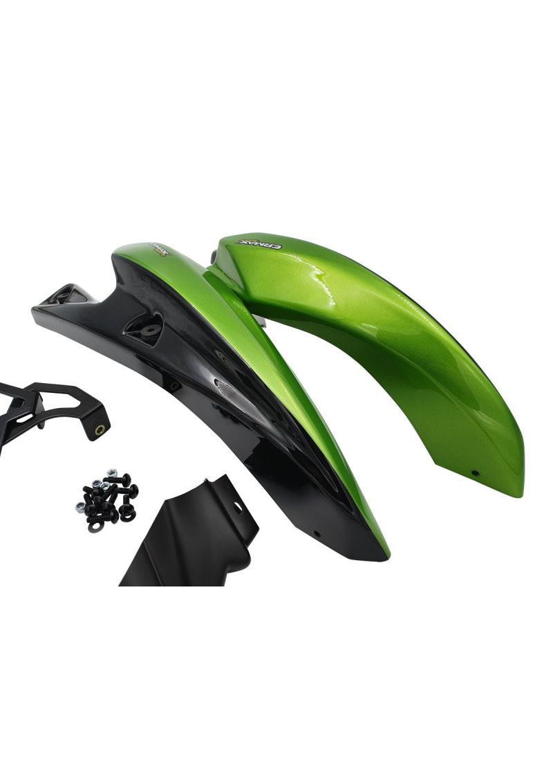 Ermax bellypan (engine spoiler) EVO Kawasaki Z750 2007-2013  Candy Lime Green - Metallic Diablo Black