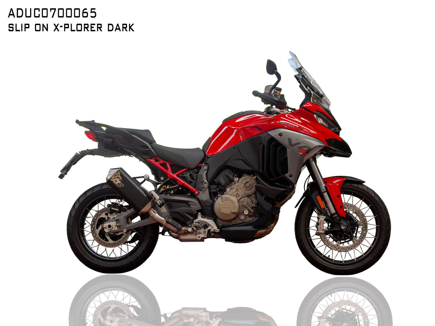 QD slip-on uitlaat met decat (Racing) X-Plorer Dark Ducati Multistrada V4 Rally 2025+