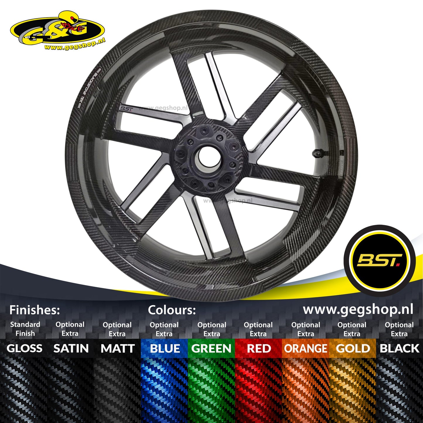 BST Reaper TEK 5.5x18'' carbon achtervelg voor Harley Davidson FLHT Electra Glide Standard (2019-2020)