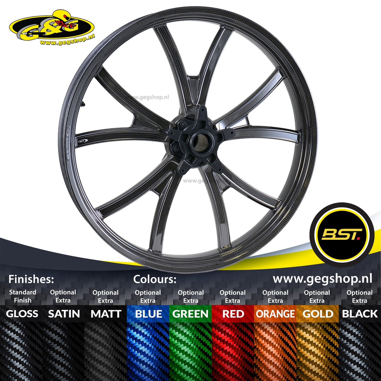 BST Torque TEK 3.5x17" carbon voorvelg voor Harley Davidson FXSBSE Breakout CVO (2013-2014)