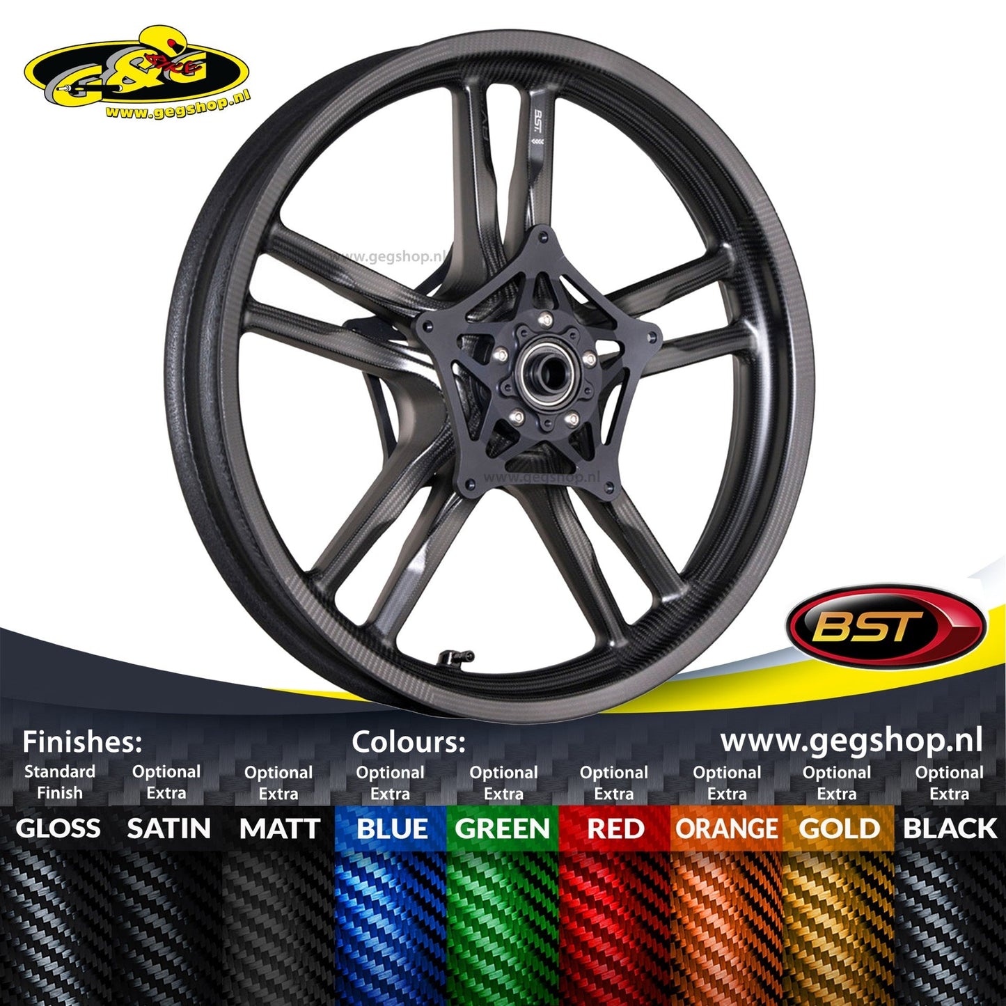 BST AV TEK Carbon Voorvelg 3,0 x 19" – BMW R1300GSA Adventure Triple Black (2024+)