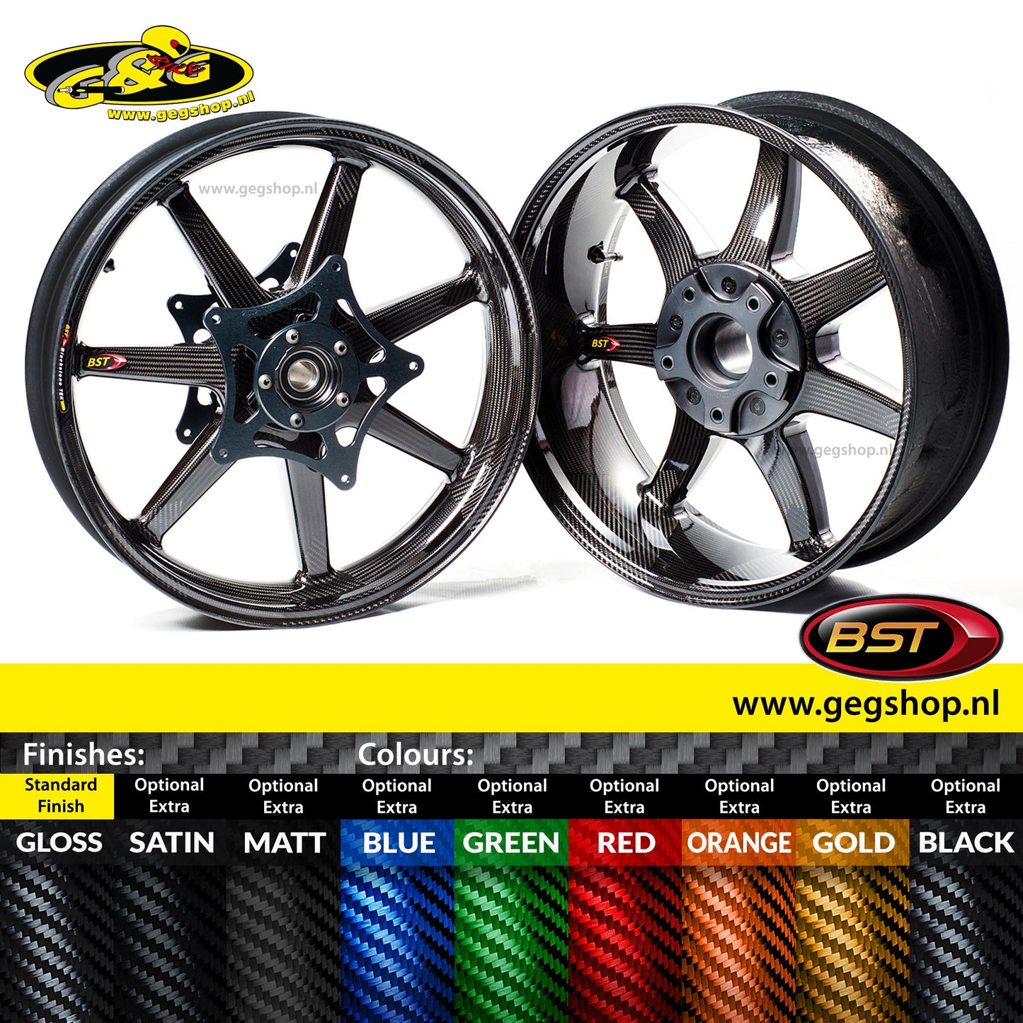 BST Torque TEK 3.5x21" carbon voorvelg voor Harley Davidson FXFBS Fat Bob 114 (2018-2020)