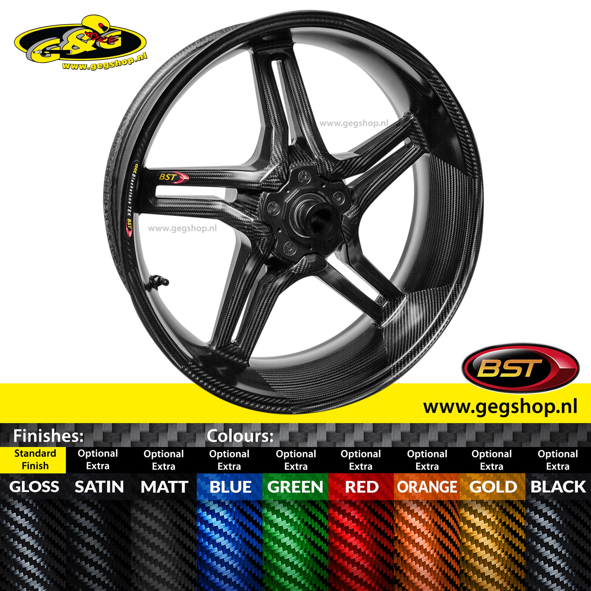 BST Carbon Voorvelg Rapid Tek 3,5 x 17" MV Agusta Brutale 1078 (2008-2009)