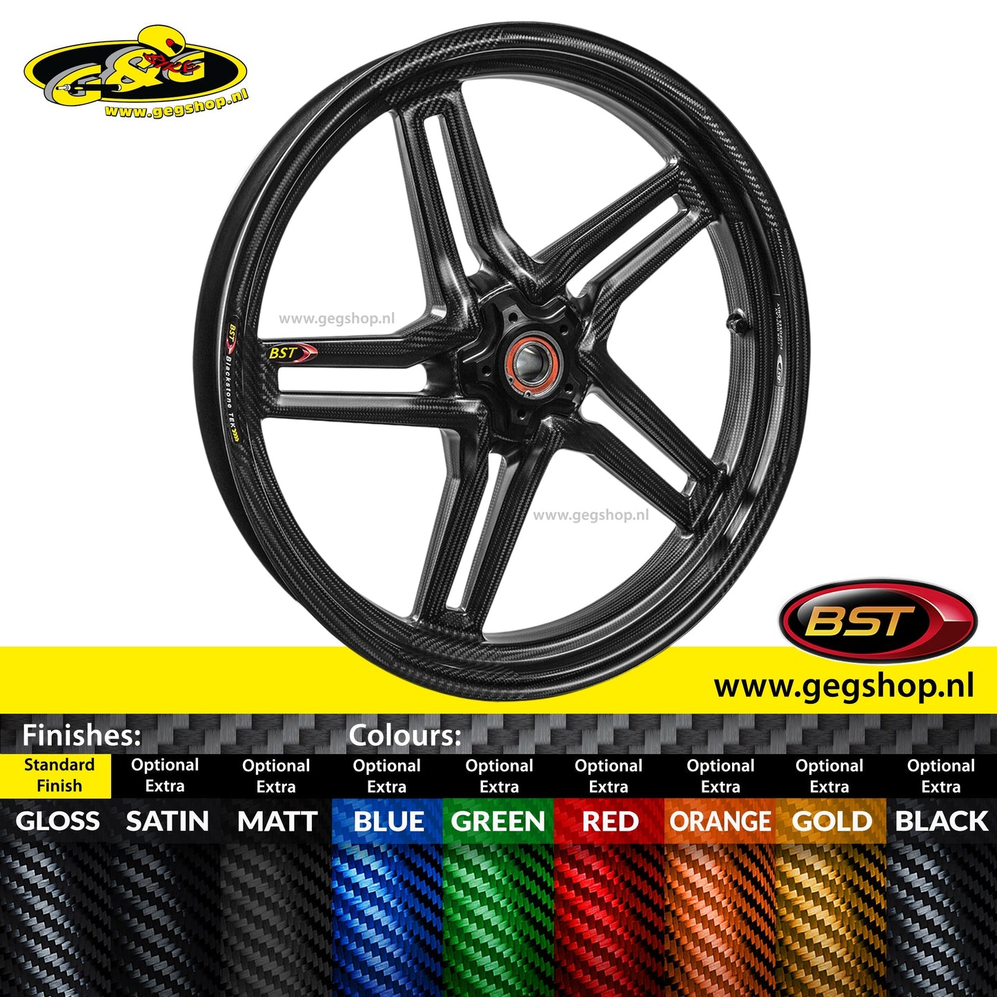 BST Star TEK achtervelg carbon 6,0 x 17" Ducati Streetfighter V4 SP2 (2023-2024)