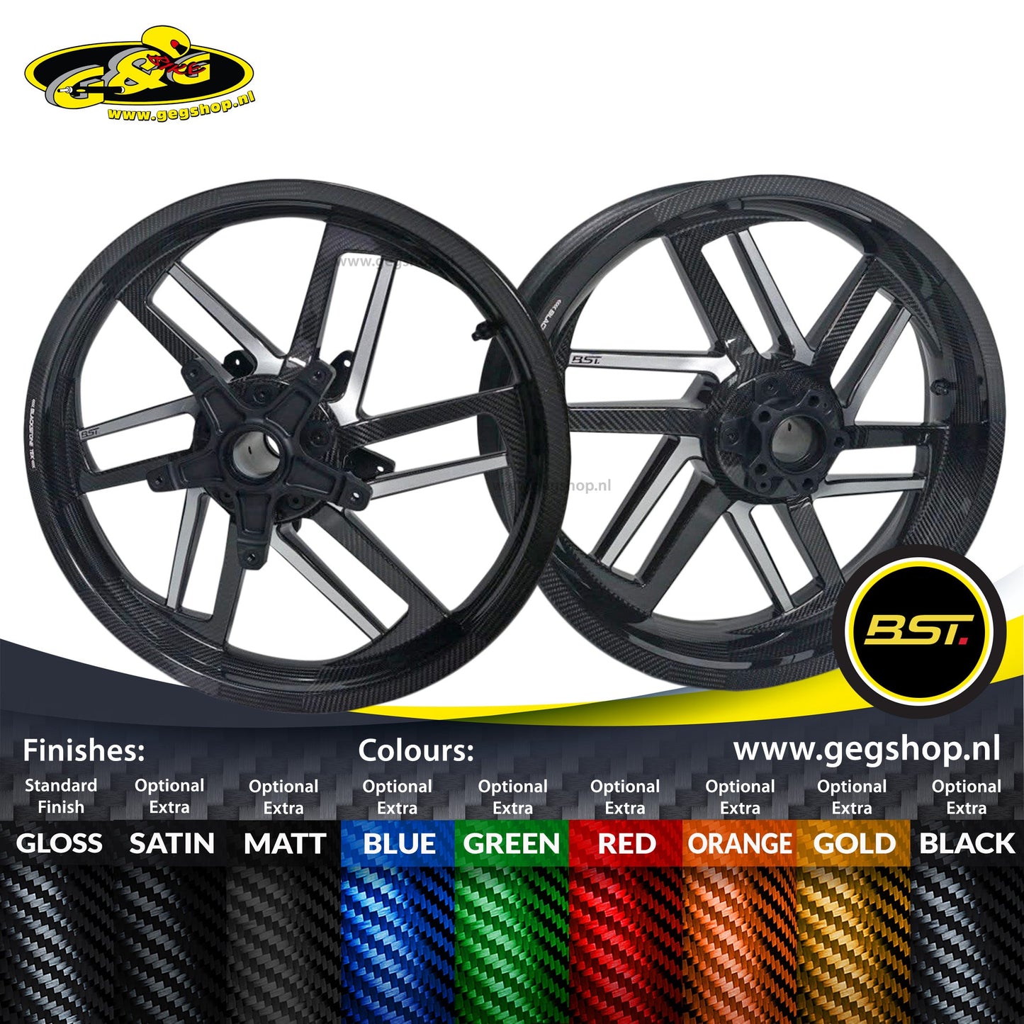 BST Reaper TEK 3.5x19" carbon voorvelg voor Harley Davidson FLHCS Heritage Classic 114 (2018-2020)